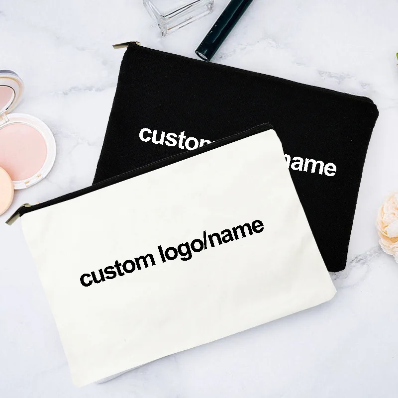 

Stylish Personalized Cosmetic Bag Zipper Custom Design Add Your Name Company Logo Cosmetic Bag Organizer Wallet Pencil Bag Gift