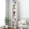 Small Narrow Corner Bookcase -Tall Gap Freestanding Storage Cabinet, 8 Lattices Open Shelves Tower Rack, Cubes Bookshelf 1