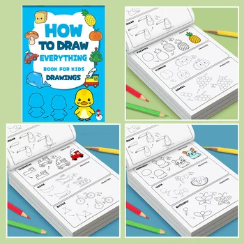 Libro su come disegnare tutto per bambini - Tutorial di disegno passo dopo passo con oltre 300 illustrazioni, impara a schizziare