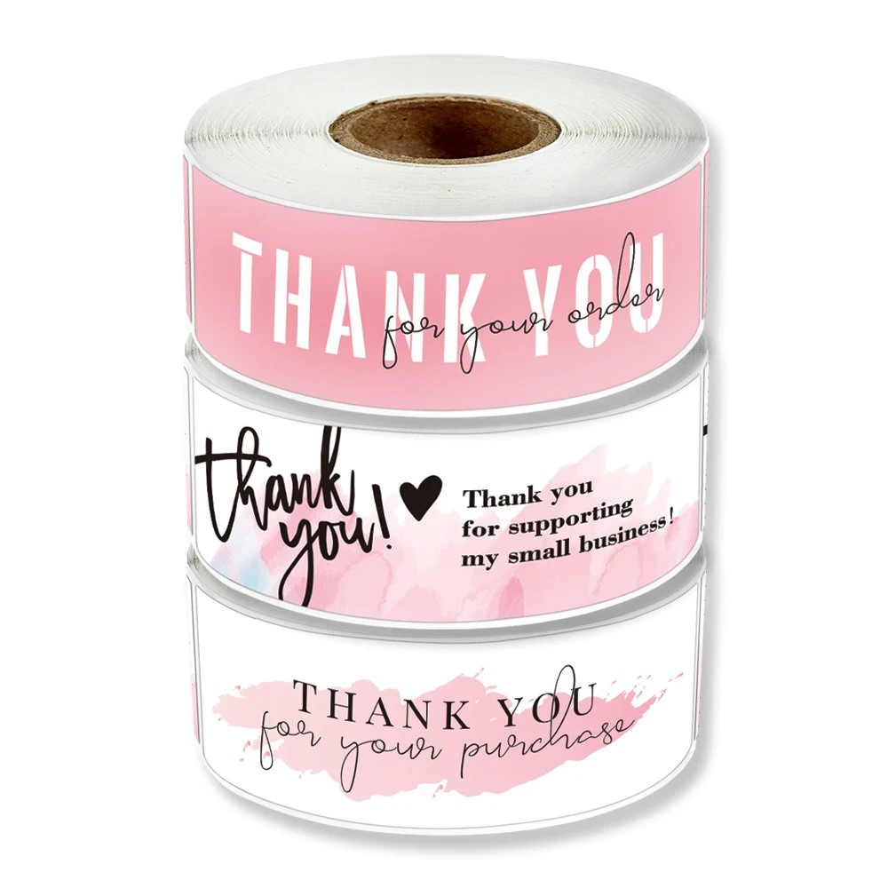 

120pcs/roll Thank You for Your Order Stickers Pink Labels for Envelope Sealing for Small Business Gift Decor Sticker Stationery