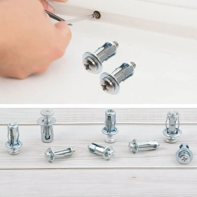 Self Tapping Screws 20-50pcs M4 Expansion Screw Petal Nuts Rivet Lock Jack Nut Bolt Hollow Wall Iron Rivet Riveter Fixed For Plastic Wood Steel Zinc