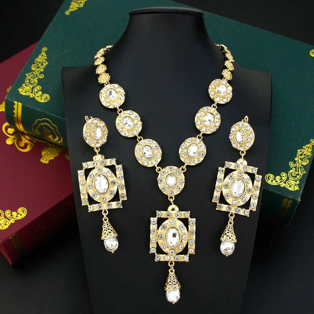 Sunspicems-مجموعات مجوهرات العروس المغربية باللون...