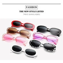 

Personality Outdoor Goggles Women Girls Vintage Brand Designer Small Oval Sunglasses All-match Gradient Mirror Glasses