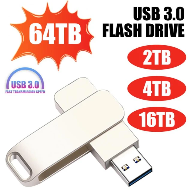 Clé USB 3.0 de 64 To, 16 To, 2 To, 4 To, 128 Go, clé USB, disque U pour  ordinateur, voiture, téléphone PS4, PS5 - AliExpress