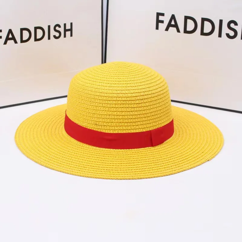 Halloween Anime children Luffy Straw Hats Cosplay Yellow Hat for Men Boys Party fancy cap