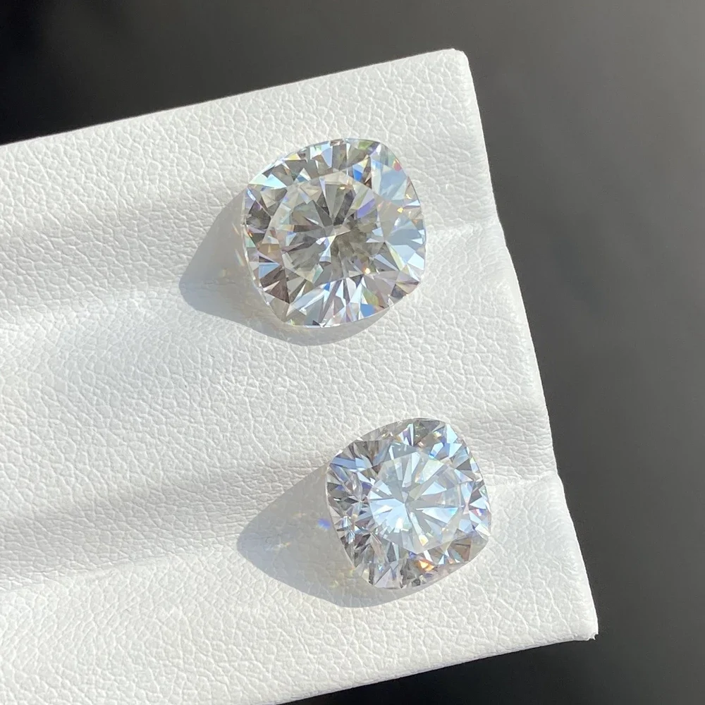 Meisidian Super White 8x8mm D VVS1 Cushion Pass Positive Diamond Tester 2 Carat Moissanite Loose