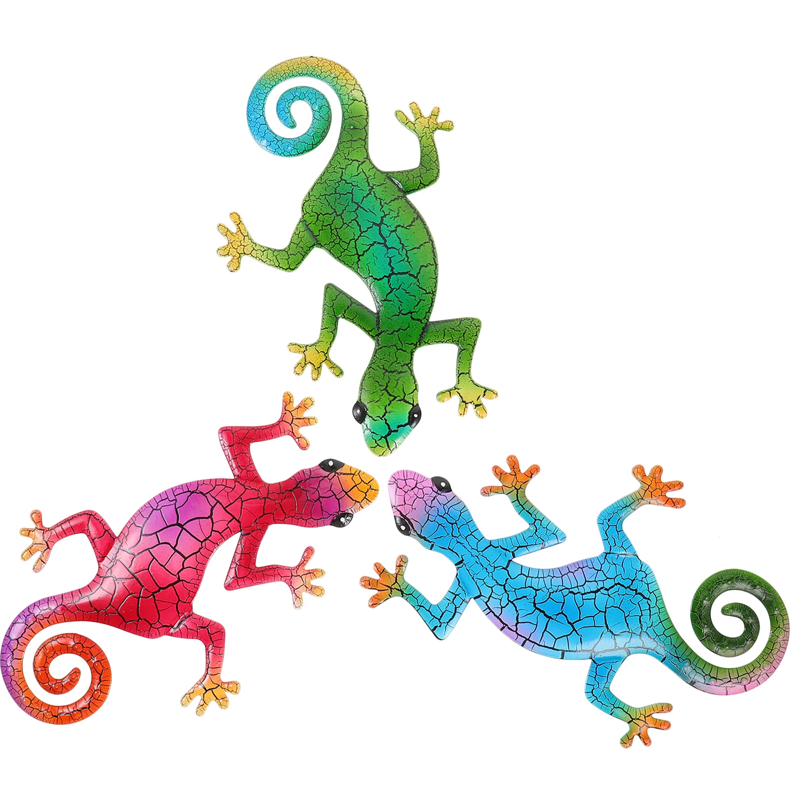 

3 Pcs Lizard Wall Decoration Metal Gecko Decors Designed Ornaments Birthday for Girl Pendants Hanging Decorate Decorations