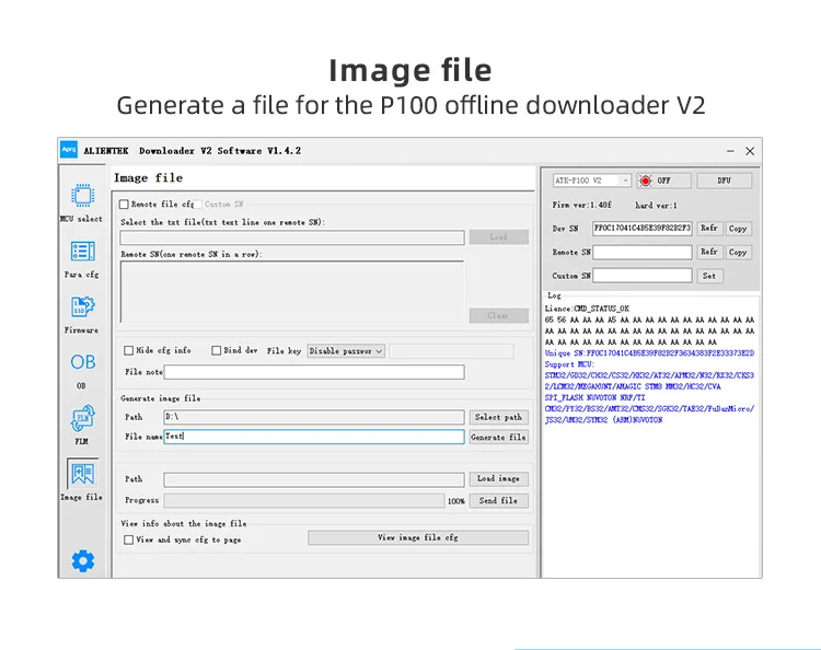 P100 Offline Downloader V2 Programmer Downloader STM32 STM8 N76E GD Offline Prog