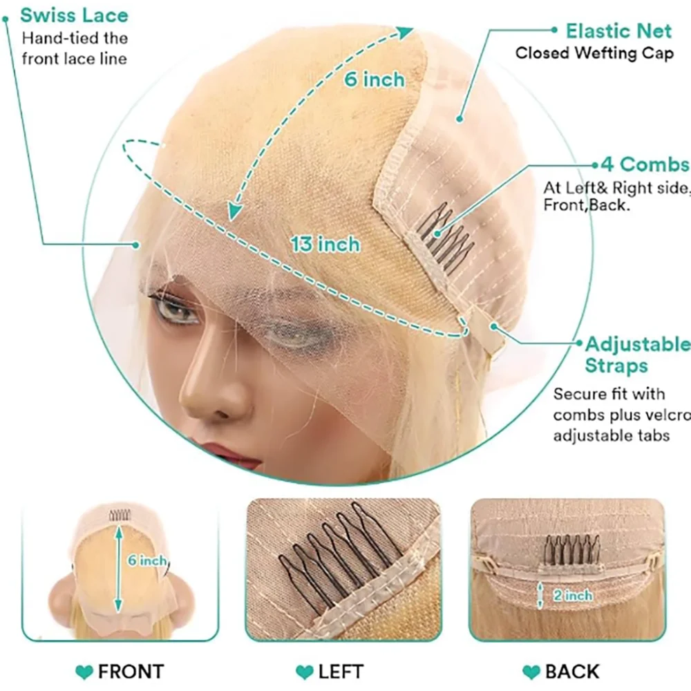 40 Inch 613 Honey Blonde Colored Body Wave Lace Frontal Human Hair Wig Preplucked 13x6 HD Lace Front Wigs For Women 200% Density 6