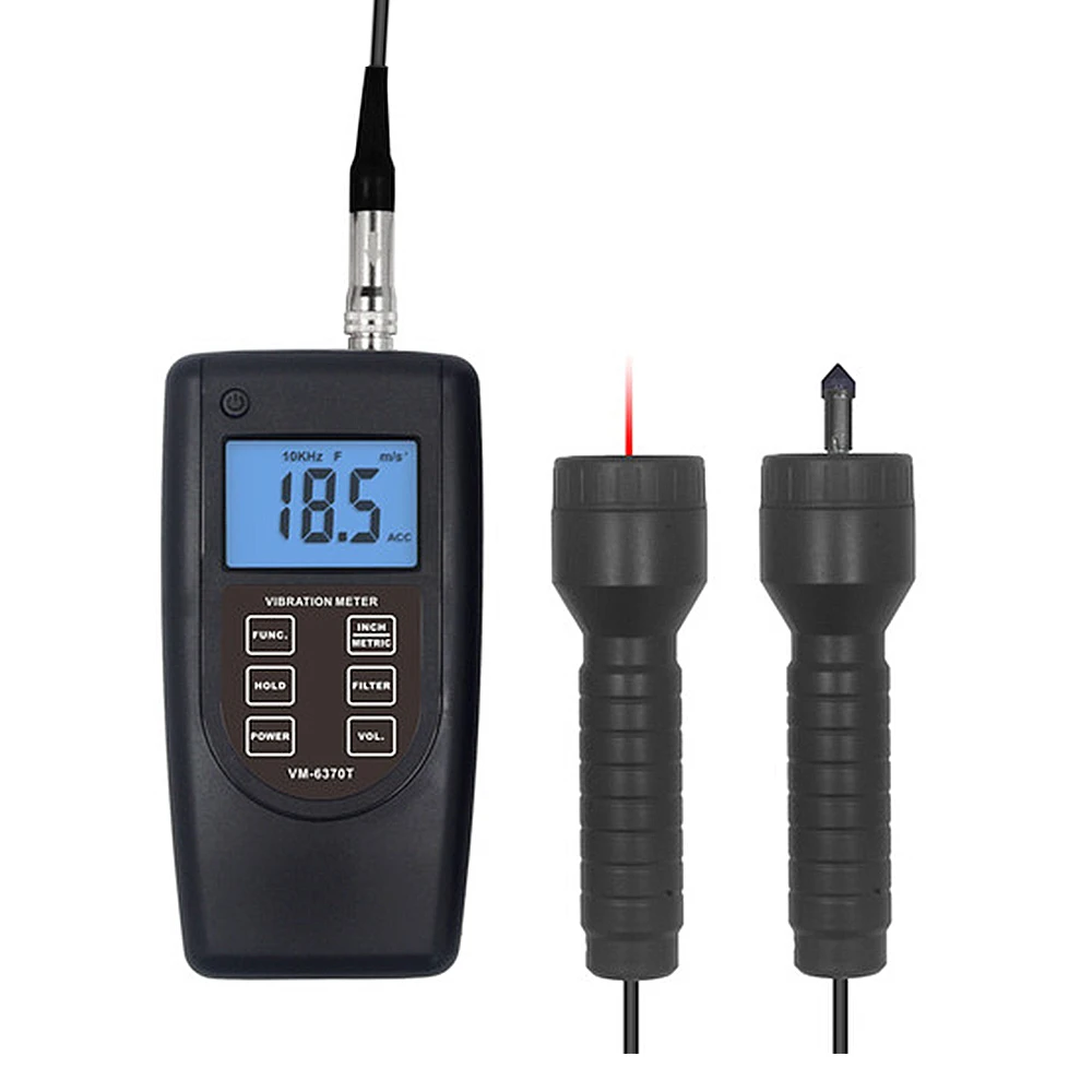 VM-6370T digital vibration tachometer Photoelectric contact tachometer Mechanical motor Motor speed measuring instrument RPM/Hz 2
