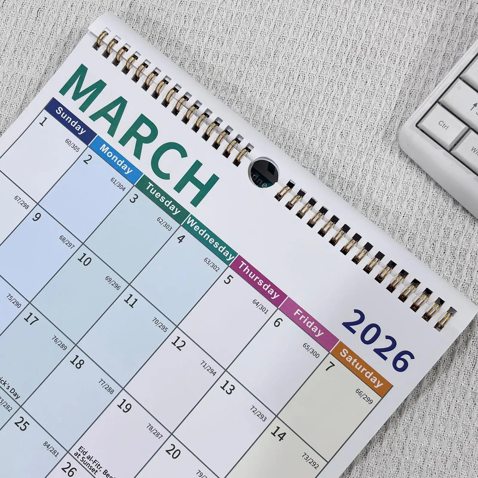 2026 Wall Calendar 18-Month Hangable Monthly Calendar Colorful Schedule Planning Supplies for Living Room Bedroom Office Studio