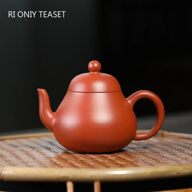 

85ml Yixing Purple Clay Teapots Famous Artists Handmade Pear-shaped Small Capacity Tea Pot Kettle Chinese Zisha Tea Set Teaware