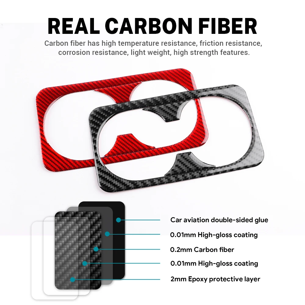 기아 스팅어 2019 2020 2021 2022 2023 LHD RHD용 진짜 부드러운 탄소 섬유 스티커, 자동차 뒷좌석 물컵 인테리어 액세서리