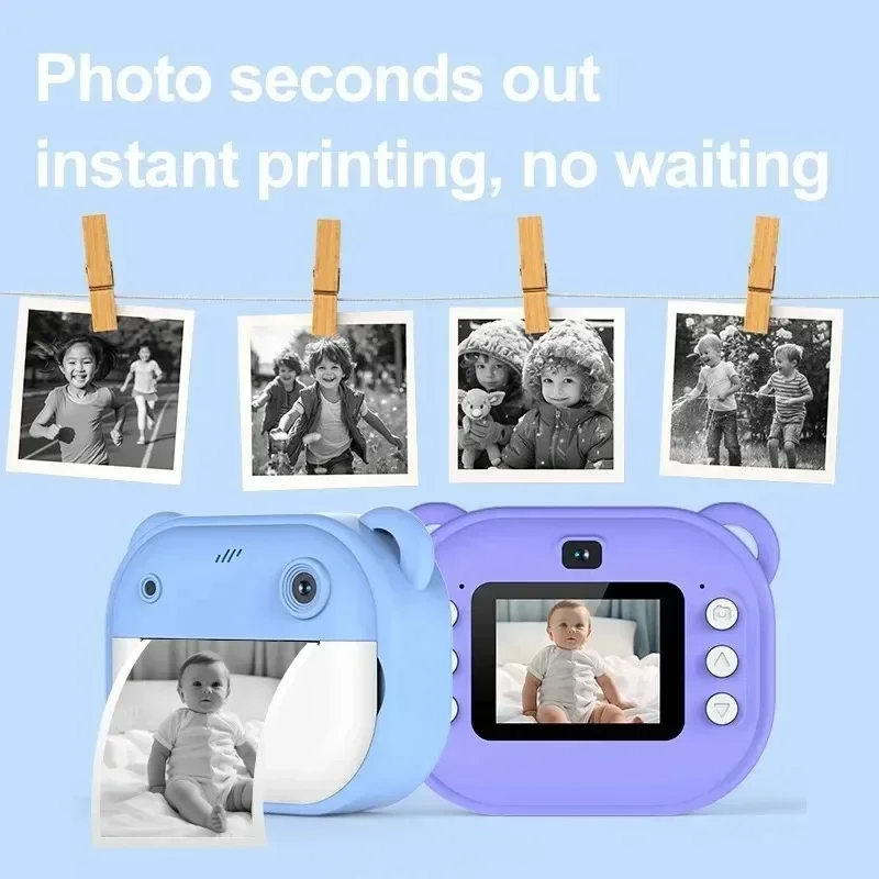Children's digital camera instant thermal printing camera children's gift printing can record video toy gift 32G memory digital camera