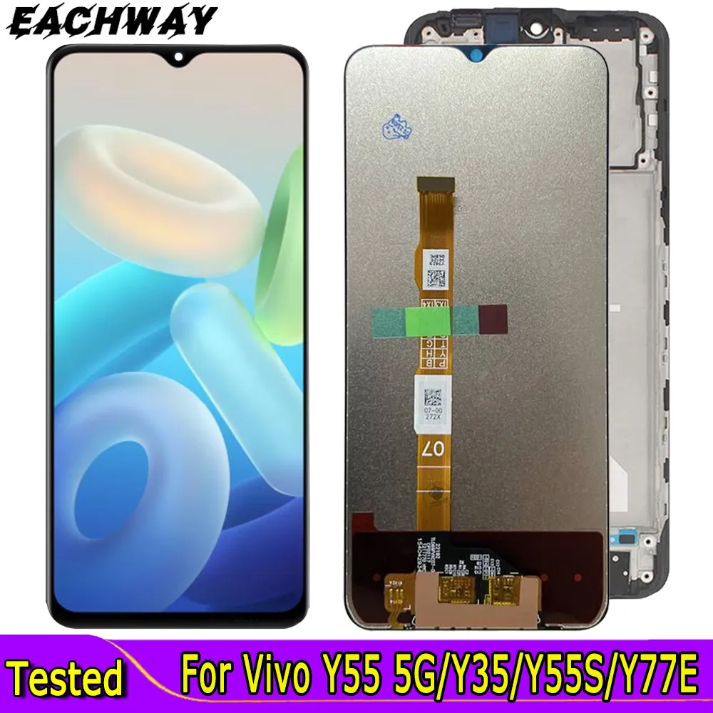 

6,58 "для VIVO Y55 5G ЖК-дисплей, сенсорный экран, дигитайзер, замена для VIVO Y35 Y55S Y77E LCD для VIVO Y33t LCD