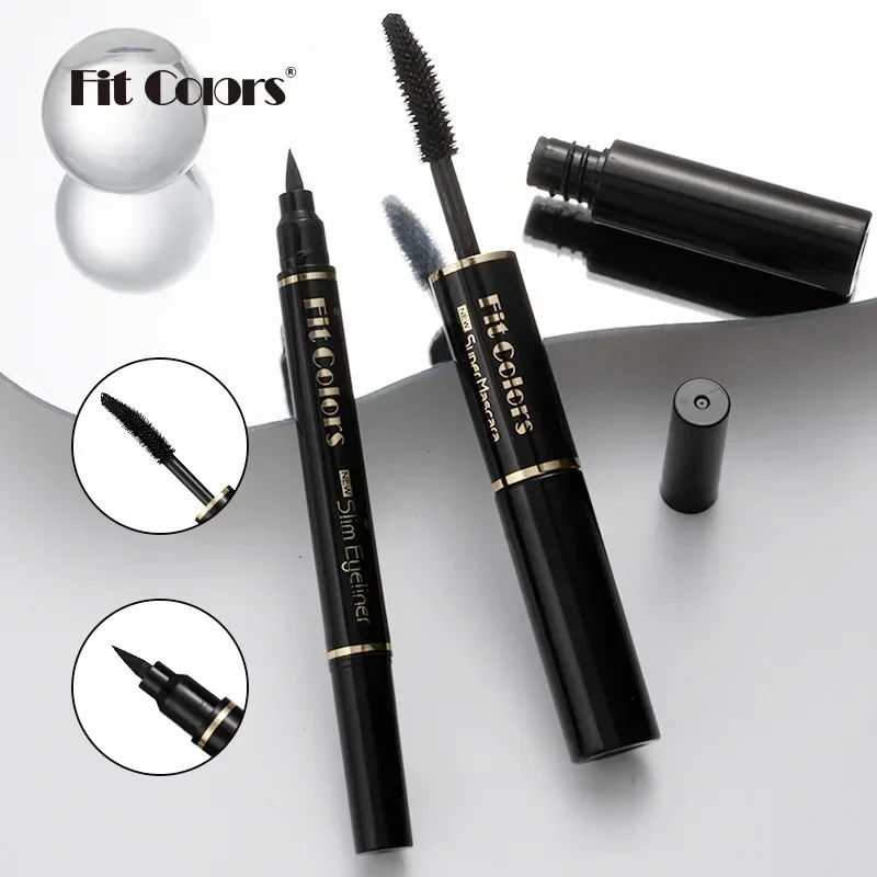 2 in1 Stamp Liquid Eyeliner and Black Mascara Set Water Proof Double-ended Eye Corner Wing Seal Liner Pen Makeup Women Cosmetics 4