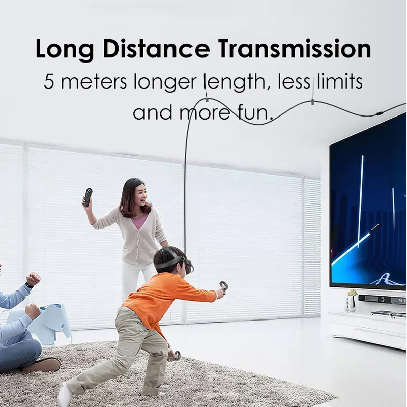 VR Link Cable For Oculus Quest 2 Link USB Type C 5m 16ft Data Transfer Quick Charge for Meta Quest 2 Accessoires
