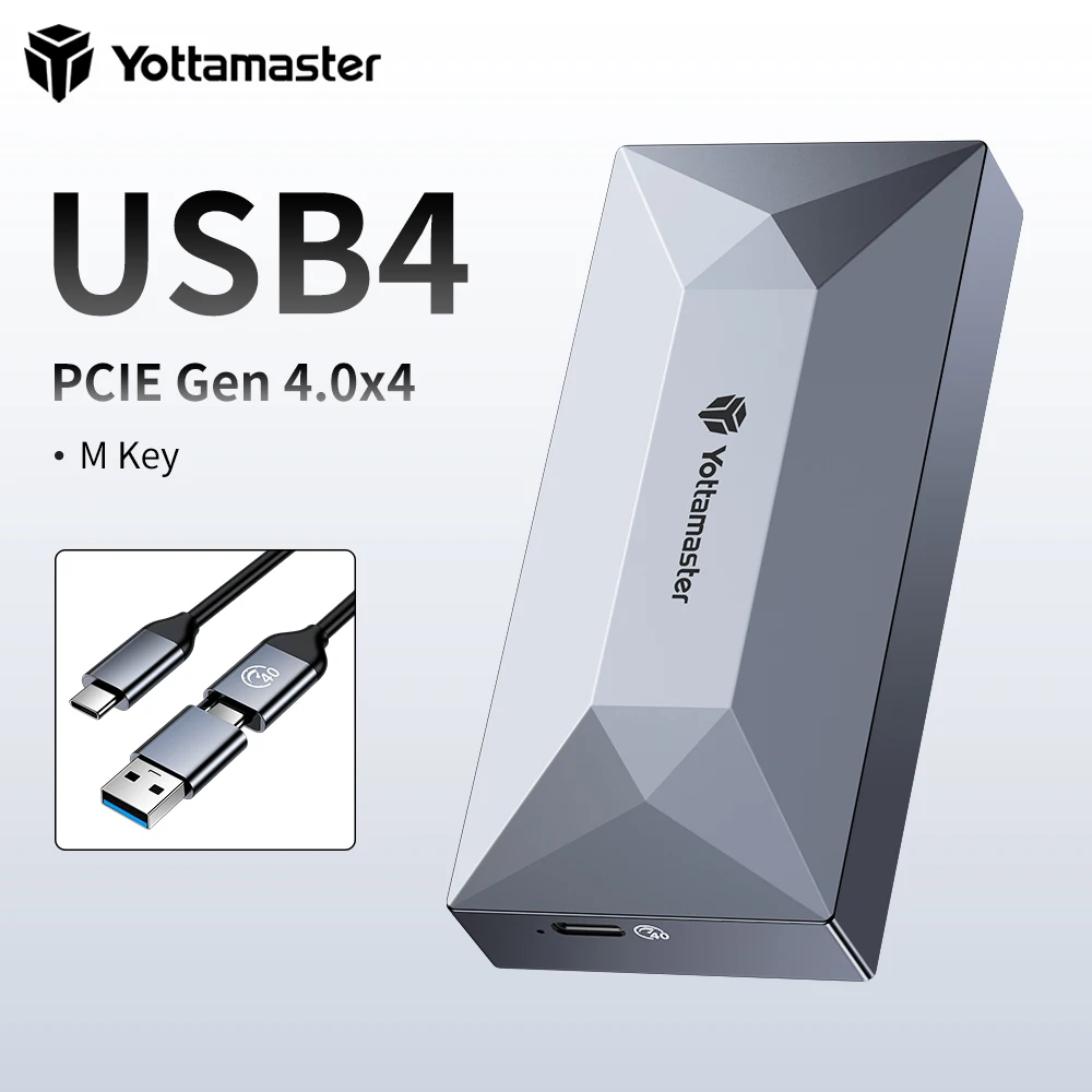

Yottamaster M.2 NVME External hd SSD Enclosure TypeC USB3.1 GEN1 40Gbps Hard Drive Enclosure M.2 SSD Box