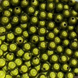 Reflective 3D Illusion Acrylic Beads - 14mm 38pcs (Olive green)