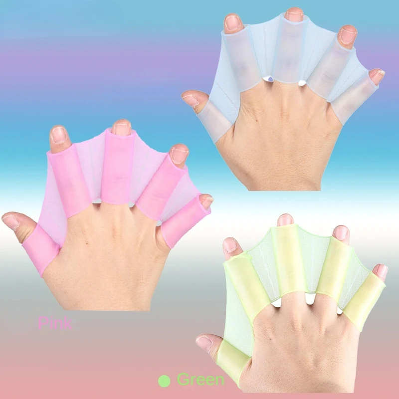 

1Pair Fins Flippers Finger Webbed Gloves Paddle Water Sports Accessories Unisex Frog Type Silicone Girdles Swimming Hand
