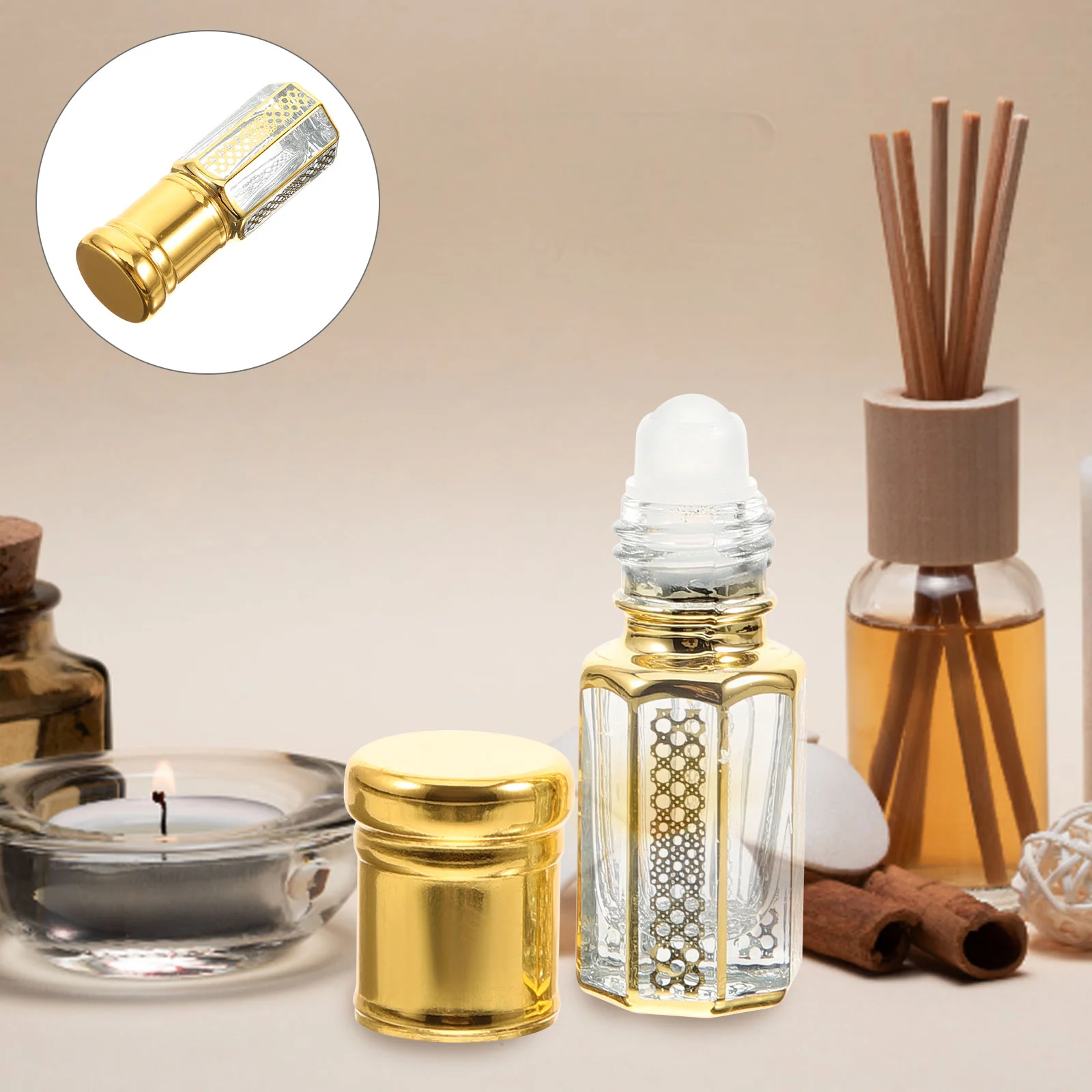 

3 Pcs Bottle Glass Bottles Perfume Container Pack Essential Oils Roller Empty Small