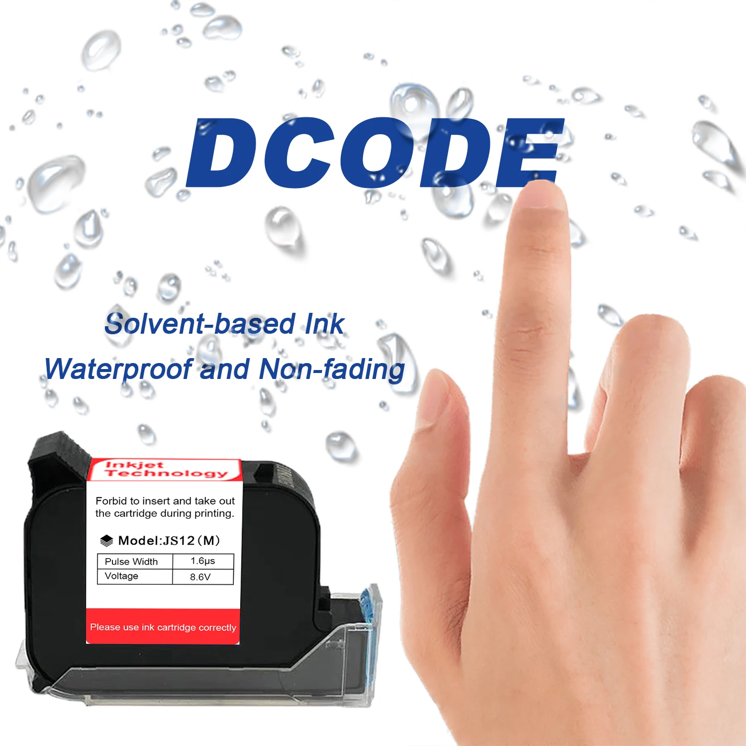 JS12 12.7mm Handheld Printer Ink Cartridge 1-5PCS Fast Dry Eco Solvent 600DPI Th
