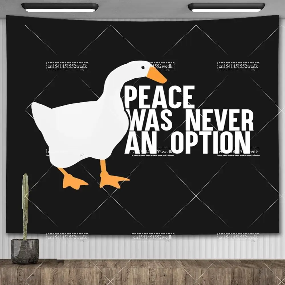 Peace Was Never An Option Goose Tapestry Room Decor Aesthetic Meme Tapestry Wall Hanging Bedding Carpets Decoration For Home tapestry decorations
