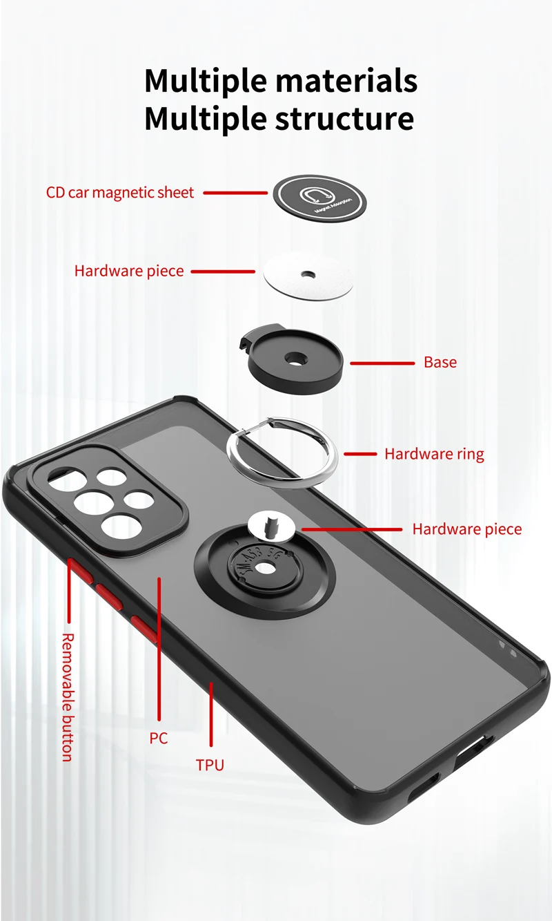 KEYSION Matte Hülle für Samsung A53 A33 A73 5G A23 A13, transparenter Ringständer, stoßfeste Handyhülle für Galaxy A52S_voghion.com