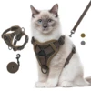 VavoPaw Cat Harness and Leash Set for Walking Adjustable Kitten Vest Harness with Reflective Strip Breathable Mesh Cat Harness