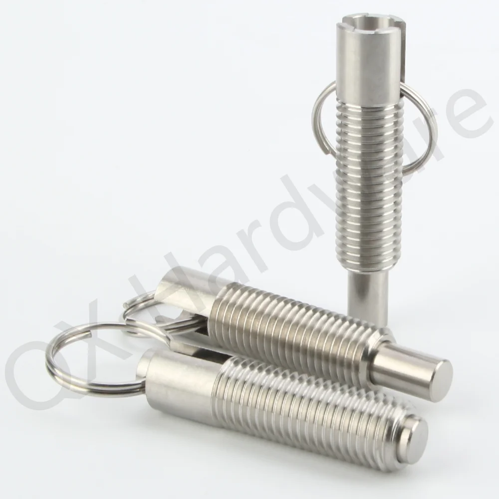 QX234 Factory Supply Hand Retractable Pull Pin Spring Plunger Index Bolt Stainless/Carbon Steel Indexing Plunger With Ring