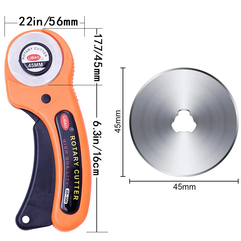 Sewing Rotary Cutter 45 mm Rotary Cutter Blades Quilting Rotary Cutter and  Rotary Blades for Quilting Scrapbooking Sewing DIY C