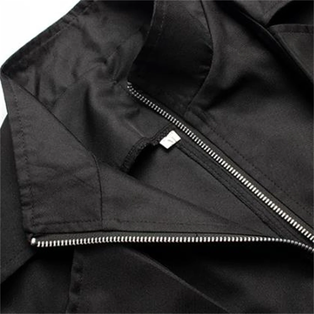 Punk Outerwear Medieval Man Trench Coat Black Men's Jacket Steampunk Windbreaker Gothic Clothing Halloween Costume