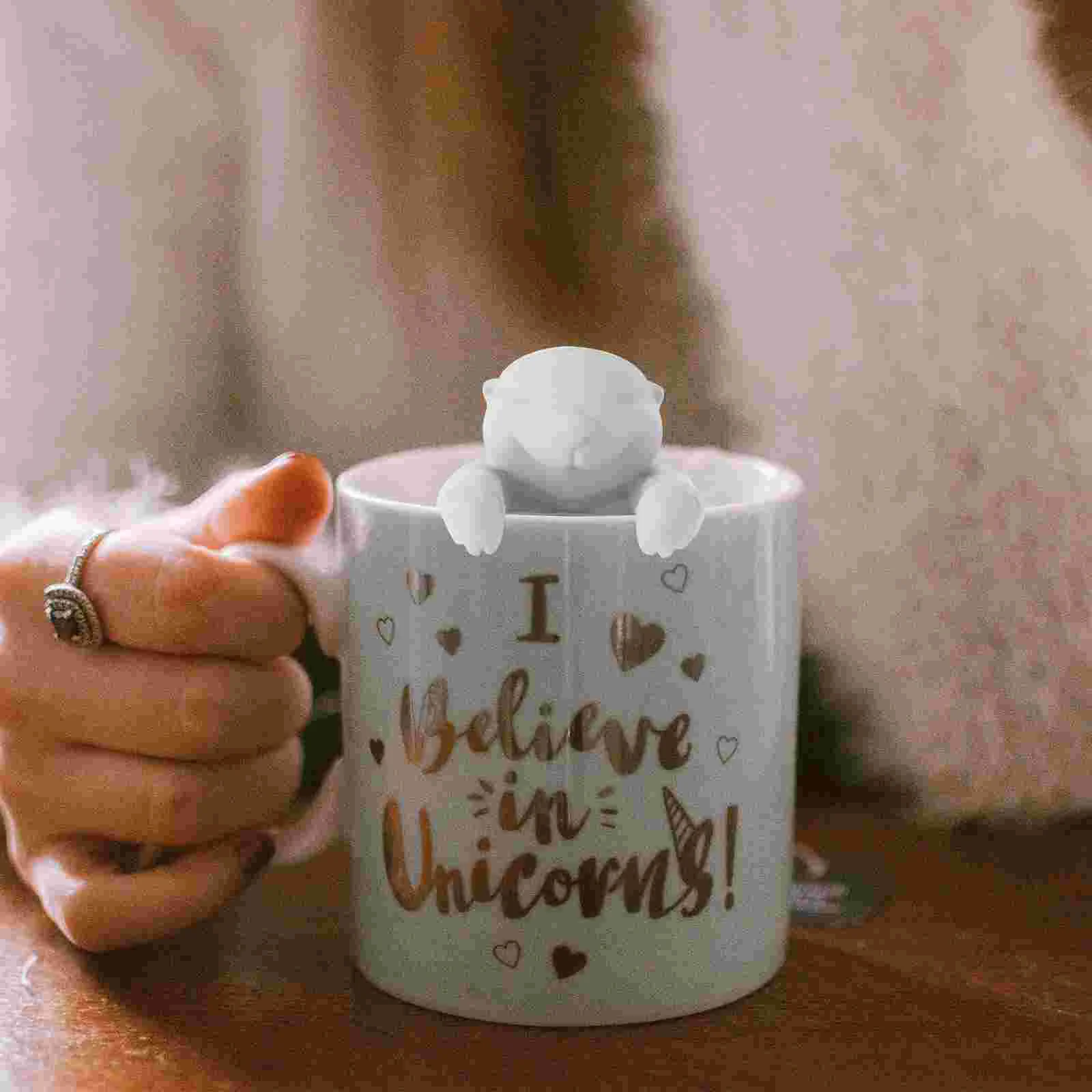 

Cute Otter Tea Infuser Tea Loose Leaf Otter Shape Tea Strainer Filter Diffuser Silicone Teaware Kitchen Tools Gadgets (Grey)