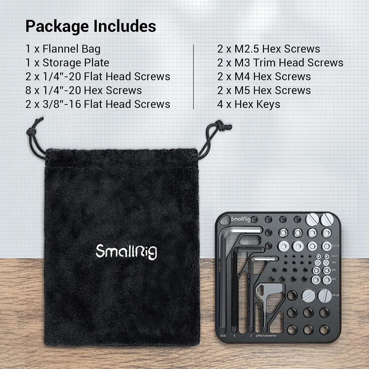 SmallRig Screw And Hex Key Storage Plate for Commonly Used Screws and Hex Keys Of Camera Rigs Camera Mounting Accessories -3184 — view 6
