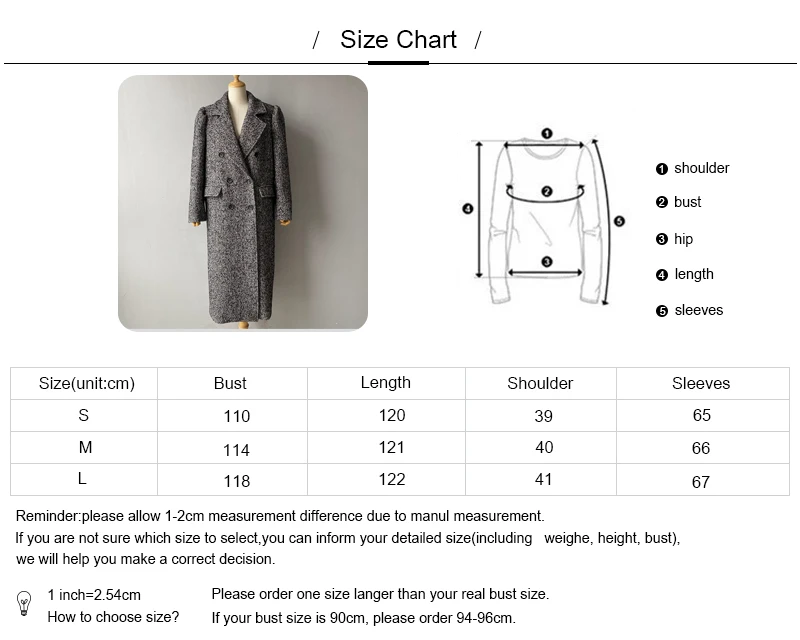 Women's double breasted wool coat striped pattern - front view