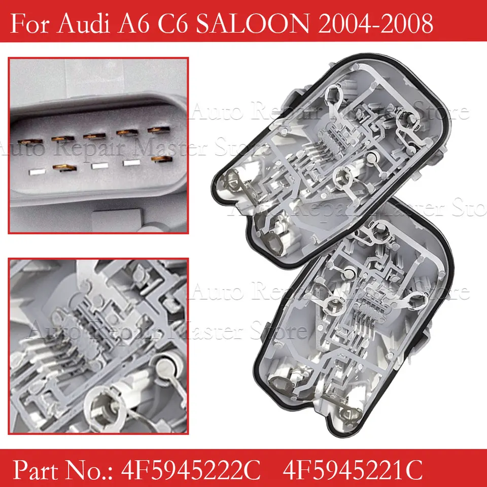 EBTOOLS Soporte De Luz Trasera Derecha Para Audi A6 C6 Saloon 2004-2008 – Reemplazo Directo OE 4F5945222C, Resistente Al Agua