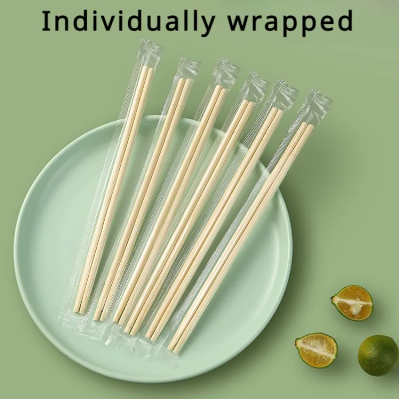 100/200/300 Pairs Disposable Bamboo Chopsticks Food Grade Individually Packed Tableware Restaurant Natural Bamboo Chopsticks