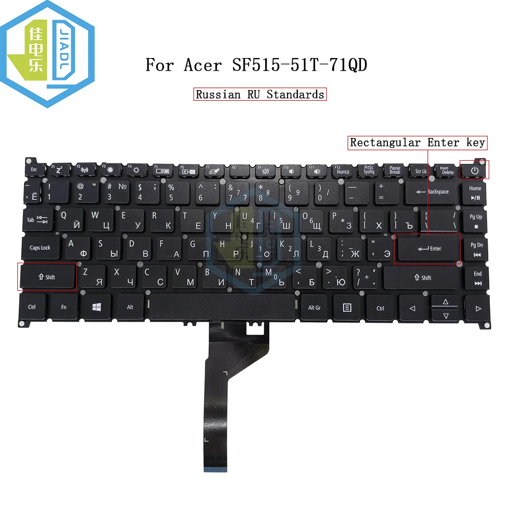 US RU Клавиатура для ноутбука Acer Swift SF515-51 SF515-51T SF515-51T-73TY USA RUS с английской и русской раскладкой, сменные клавиатуры для ноутбука