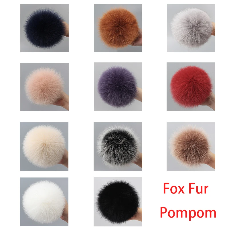 Wholesale 50pcs/lot DIY 13-17cm Real Raccoon Fur Pompoms Fur Balls For Hat  Cap Beanies