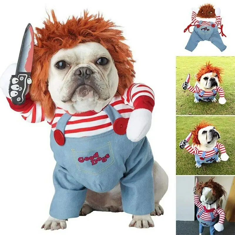 DogCostumesFunnyPetClothesAdjustableDogCosplayCostumeSetsNoveltyClothingForMedium
