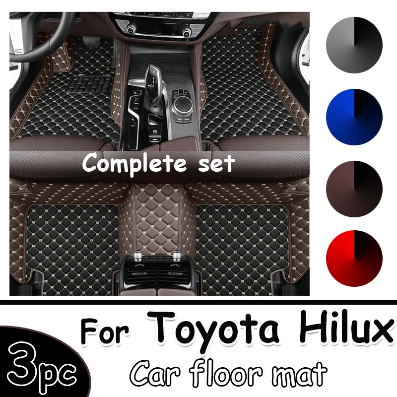 

Car Floor Mats For Toyota Hilux 2015-2017 2018 2019 2020 2021 Custom Auto Foot Pads Automobile Carpet Cover Interior Accessories