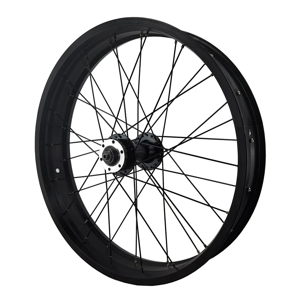 Bike Wheelset 20x4.0 Front Fat Bike Wheel Bicycle 20 Inch Double Bearing Hub 36x12G Spokes 135mm Dropout Disc Brake Fatbike Front Rim Set