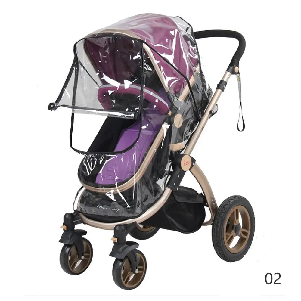 Baby Transparent Waterproof Stroller Rain Cover Wind Dust Shield Zipper Open For Baby Pushchairs Strollers Raincoat Accessories baby trend double stroller accessories	 Baby Strollers