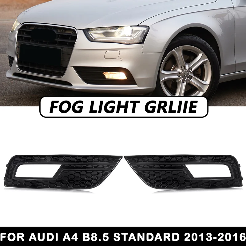Chroom Zwart Honingraat Mesh Auto Voorbumper Mistlamp Grille Cover Voor