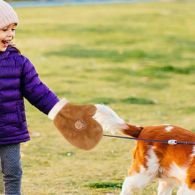 Gants thermiques d'hiver confortables pour hommes et femmes, mitaines de marche pour chiens, gants de marche pour amoureux des chiens