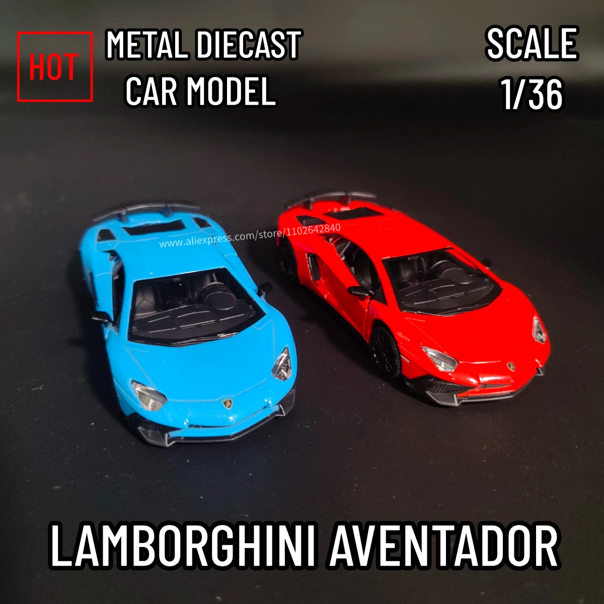 1:36 Scale LAMBORGHINI AVENTADOR Car Model Replica Diecast Vehicle Miniature Home Office Interior Decor Xmas Gift Kid Boy Toy