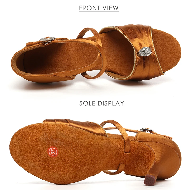 Women Latin Dance Shoes Ballroom Dance Shoes  Tango Soft Sole Jazz Shoes Girls Salsa Shoes 5.5/7.5/8.5cm Practice Sandals