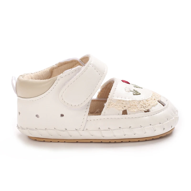 【Exclusive Online Deals】 VALEN SINA Embroidered Flowers Toddler First Walker Baby Crib Baby Summer Sandals Infant Girl Shoes Rubber Soft Sole Non-Slip.