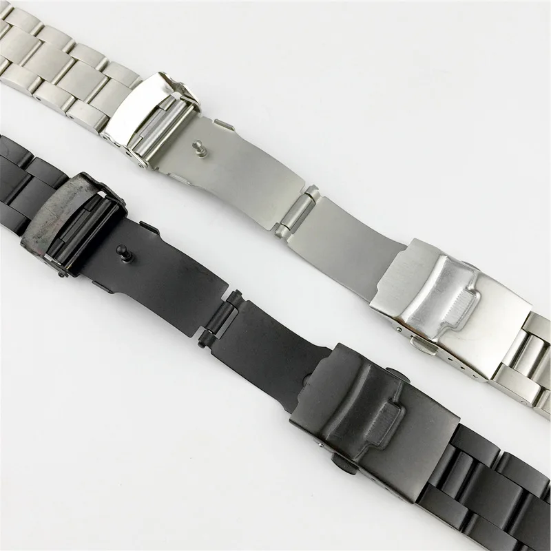 Solid Stainless Steel Oyster Curved End Bracelet Watch Band Strap 18mm 20mm 22mm 24mm 26mm Strap Fit For All Straight End Watch