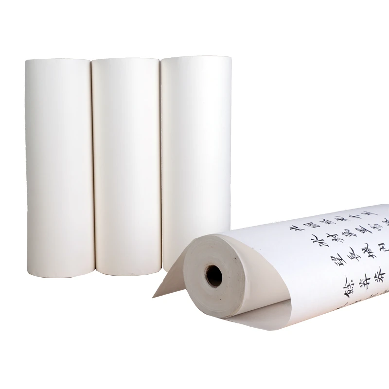 Raw Xuan Paper Long Roll Thicken Half Ripe Xuan Paper Mica Ripe Rice Paper Chinese Painting Brush Pen Calligraphy Special Papier students thicken 9cm 28 grid border paper rice shaped calligraphy special practice paper for beginners to learn brush semi coo